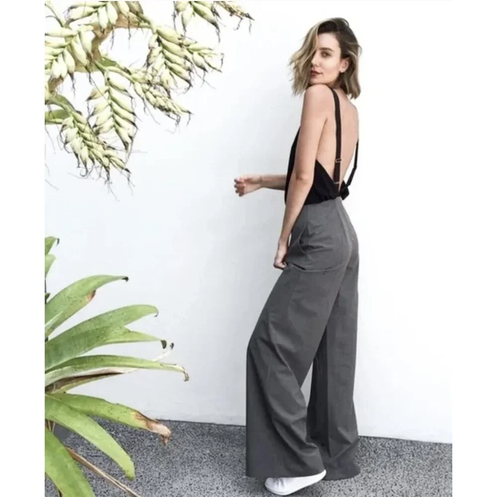 KIT AND ACE Stardust Overalls Jumpsuit Minimalist Academia Wool Silk Blend US 6 - Picture 1 of 15